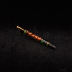 This image portrays Double Helix Dynavap XL Stem + High Class Ebony M.P.- Luminescent Halloween Special!-NEW by Dovetail Woodwork.