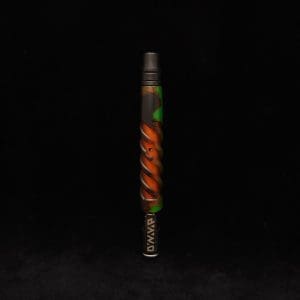 This image portrays Double Helix Dynavap XL Stem + High Class Ebony M.P.- Luminescent Halloween Special!-NEW by Dovetail Woodwork.