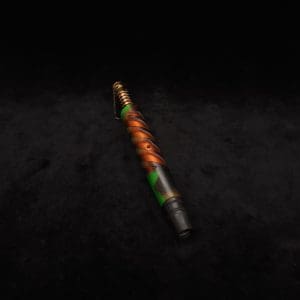 This image portrays Double Helix Dynavap XL Stem + High Class Ebony M.P.- Luminescent Halloween Special!-NEW by Dovetail Woodwork.