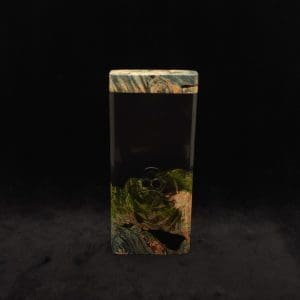 This image portrays Dynavap Device/Material Storage Case-High Class Burl (XL) Hybrid by Dovetail Woodwork.