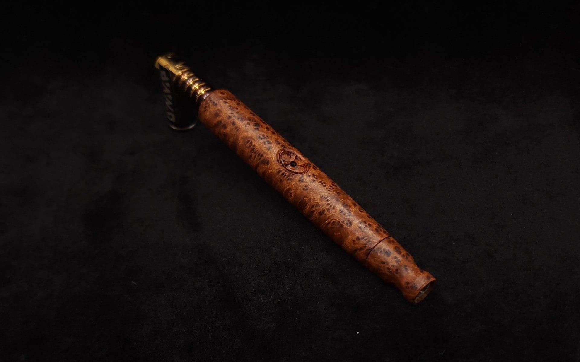 This image portrays Blunt Style Dynavap XL Exhibition Grade Thuya Burl Stem + Book-Matched M.P.-NEW! by Dovetail Woodwork.