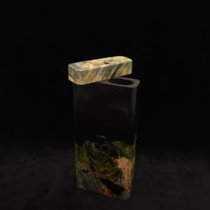 This image portrays Dynavap Device/Material Storage Case-High Class Burl (XL) Hybrid by Dovetail Woodwork.