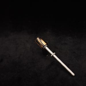 This image portrays Dynavap Spinning Mouthpiece-High Class M.P.-B & W Ebony by Dovetail Woodwork.