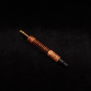 This image portrays 3D Spiral Weave XL-Dynavap Burl Stem + Black Ebony M.P. (No Air-port)- New! by Dovetail Woodwork.