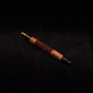 This image portrays 3D Spiral Weave XL-Dynavap Burl Stem + Black Ebony M.P. (No Air-port)- New! by Dovetail Woodwork.