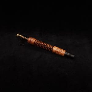 This image portrays 3D Spiral Weave XL-Dynavap Burl Stem + Black Ebony M.P. (No Air-port)- New! by Dovetail Woodwork.