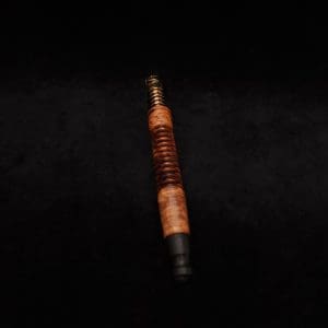 This image portrays 3D Spiral Weave XL-Dynavap Burl Stem + Black Ebony M.P. (No Air-port)- New! by Dovetail Woodwork.