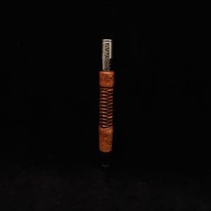 This image portrays 3D Spiral Weave XL-Dynavap Burl Stem + Black Ebony M.P. (No Air-port)- New! by Dovetail Woodwork.