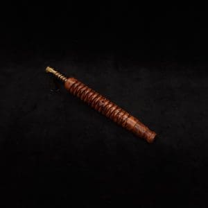 This image portrays 3D Spiral Weave XL-Dynavap (Exhibition Grade Thuya Burl) Stem + Book-Matched M.P. - New! by Dovetail Woodwork.