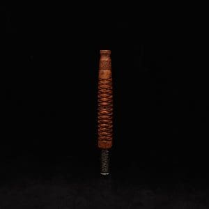 This image portrays 3D Spiral Weave XL-Dynavap (Exhibition Grade Thuya Burl) Stem + Book-Matched M.P. - New! by Dovetail Woodwork.