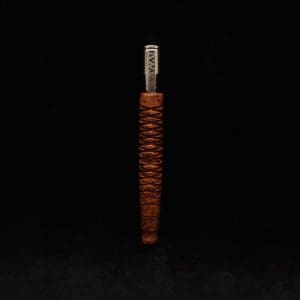 This image portrays 3D Spiral Weave XL-Dynavap (Exhibition Grade Thuya Burl) Stem + Book-Matched M.P. - New! by Dovetail Woodwork.