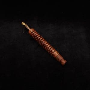 This image portrays 3D Spiral Weave XL-Dynavap (Exhibition Grade Thuya Burl) Stem + Book-Matched M.P. - New! by Dovetail Woodwork.