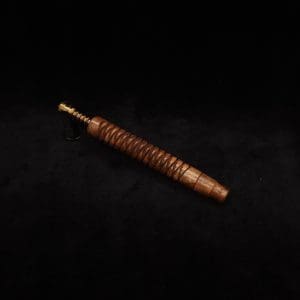 This image portrays 3D Spiral Weave XL-Dynavap (Black Walnut Burl) Stem + Book-Matched M.P. - New! by Dovetail Woodwork.