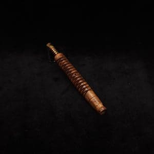 This image portrays 3D Spiral Weave XL-Dynavap (Black Walnut Burl) Stem + Book-Matched M.P. - New! by Dovetail Woodwork.