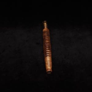 This image portrays 3D Spiral Weave XL-Dynavap (Black Walnut Burl) Stem + Book-Matched M.P. - New! by Dovetail Woodwork.