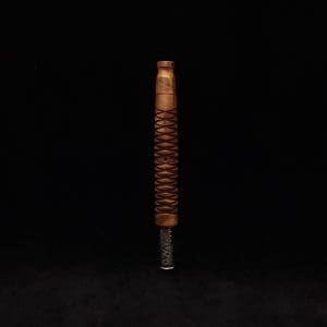 This image portrays 3D Spiral Weave XL-Dynavap (Black Walnut Burl) Stem + Book-Matched M.P. - New! by Dovetail Woodwork.