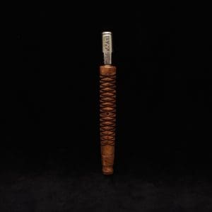 This image portrays 3D Spiral Weave XL-Dynavap (Black Walnut Burl) Stem + Book-Matched M.P. - New! by Dovetail Woodwork.