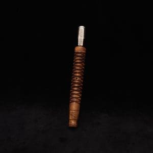 This image portrays 3D Spiral Weave XL-Dynavap (Black Walnut Burl) Stem + Book-Matched M.P. - New! by Dovetail Woodwork.