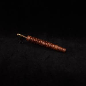 This image portrays 3D Spiral Weave XL-Dynavap (Exhibition Grade Thuya Burl) Stem + Book-Matched M.P. - New! by Dovetail Woodwork.