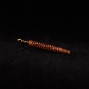 This image portrays 3D Spiral Weave XL-Dynavap (Exhibition Grade Thuya Burl) Stem + Book-Matched M.P. - New! by Dovetail Woodwork.