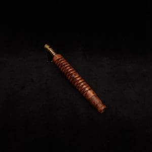 This image portrays 3D Spiral Weave XL-Dynavap (Exhibition Grade Thuya Burl) Stem + Book-Matched M.P. - New! by Dovetail Woodwork.