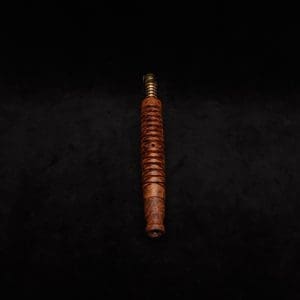 This image portrays 3D Spiral Weave XL-Dynavap (Exhibition Grade Thuya Burl) Stem + Book-Matched M.P. - New! by Dovetail Woodwork.