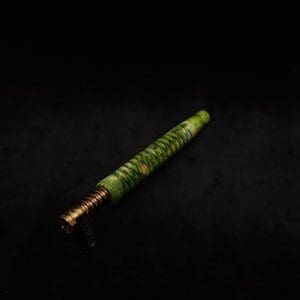 This image portrays 3D Spiral Weave XL-Dynavap (Cosmic Burl) Stem + Book-Matched M.P. - New! by Dovetail Woodwork.