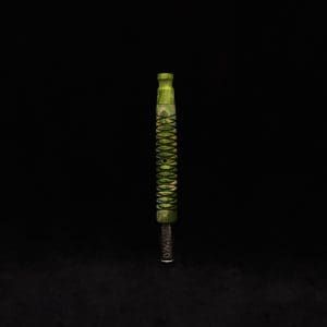 This image portrays 3D Spiral Weave XL-Dynavap (Cosmic Burl) Stem + Book-Matched M.P. - New! by Dovetail Woodwork.