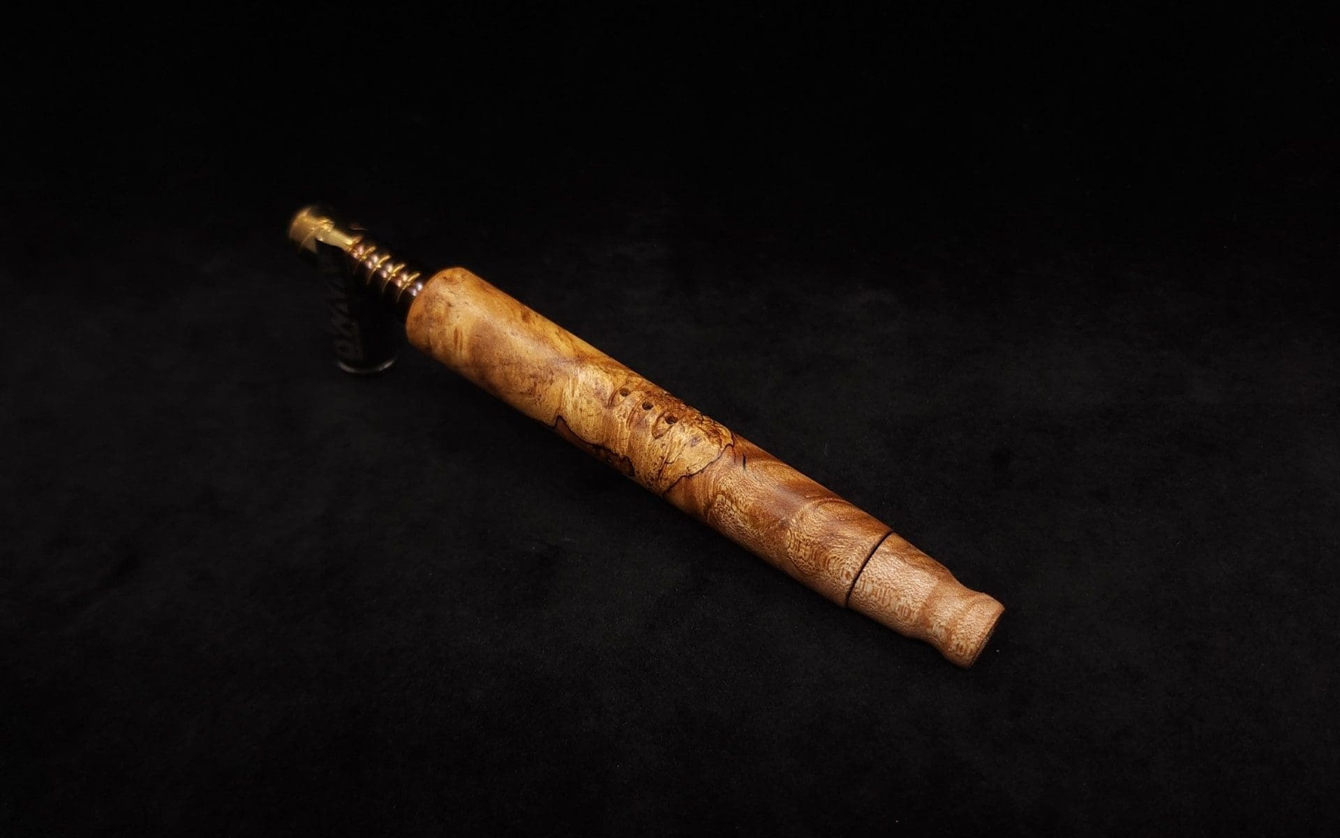 This image portrays Blunt Dynavap XL Quad-Tone Maple Burl Stem + Matching M.P.-NEW! by Dovetail Woodwork.