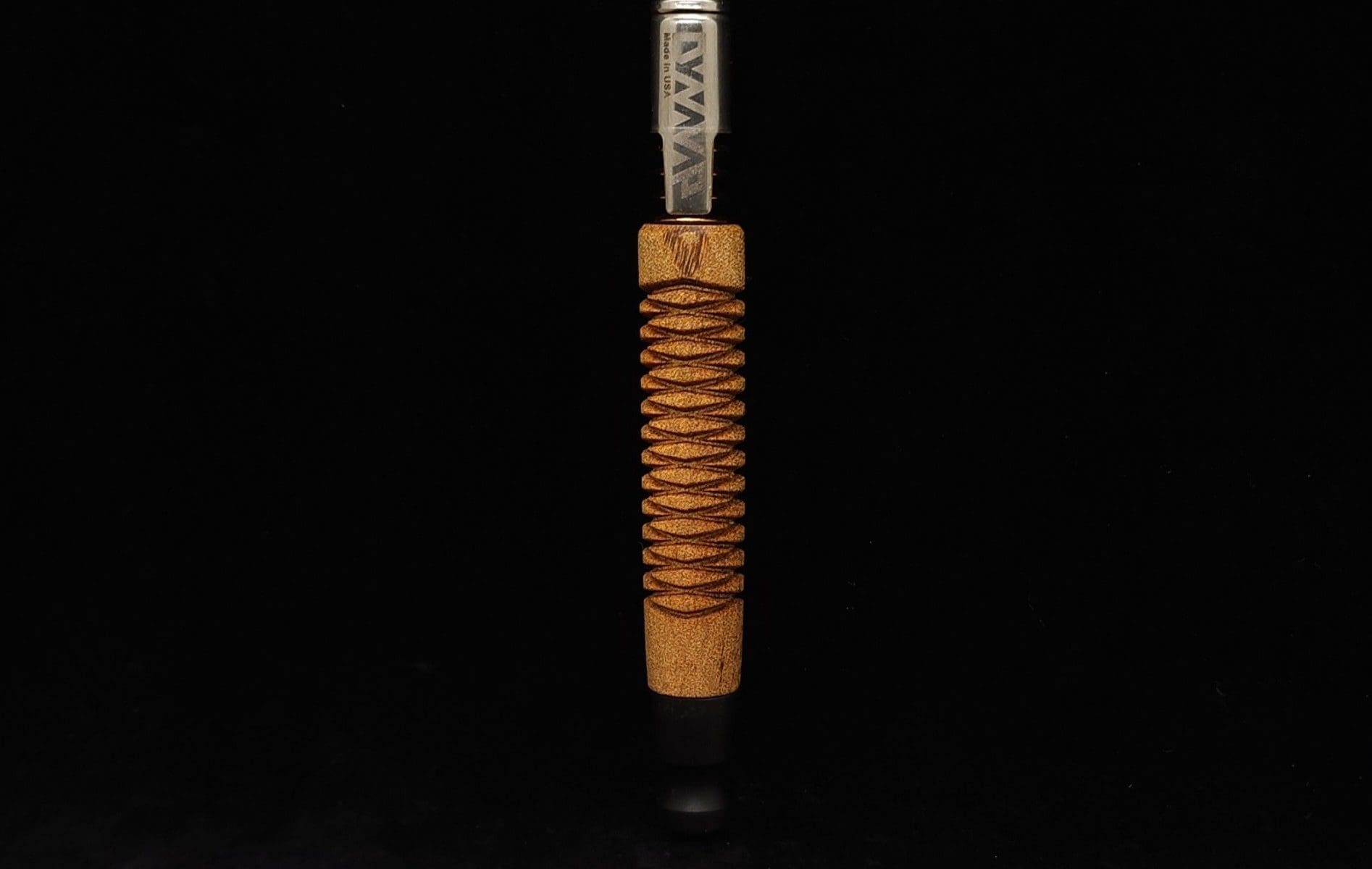 This image portrays 3D Spiral Weave Dynavap (Standard) Stem + Ebony M.P. - New! by Dovetail Woodwork.