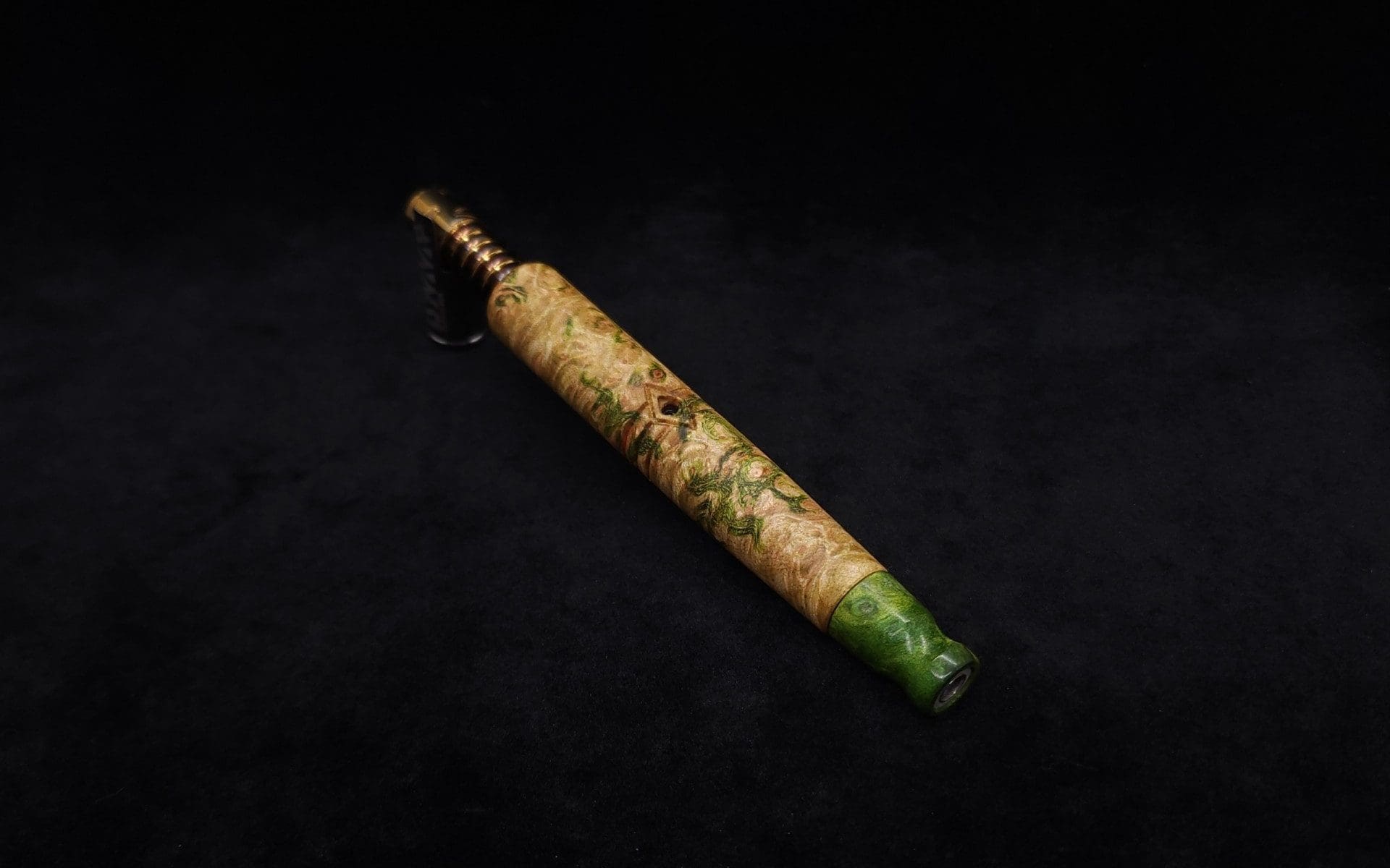 This image portrays Diamond S.T. Dynavap XL Burl Stem + Matching M.P.-NEW! by Dovetail Woodwork.