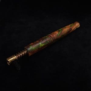 This image portrays Diamond S.T. Dynavap XL Burl Hybrid Stem + Book-Matched M.P.-NEW! by Dovetail Woodwork.