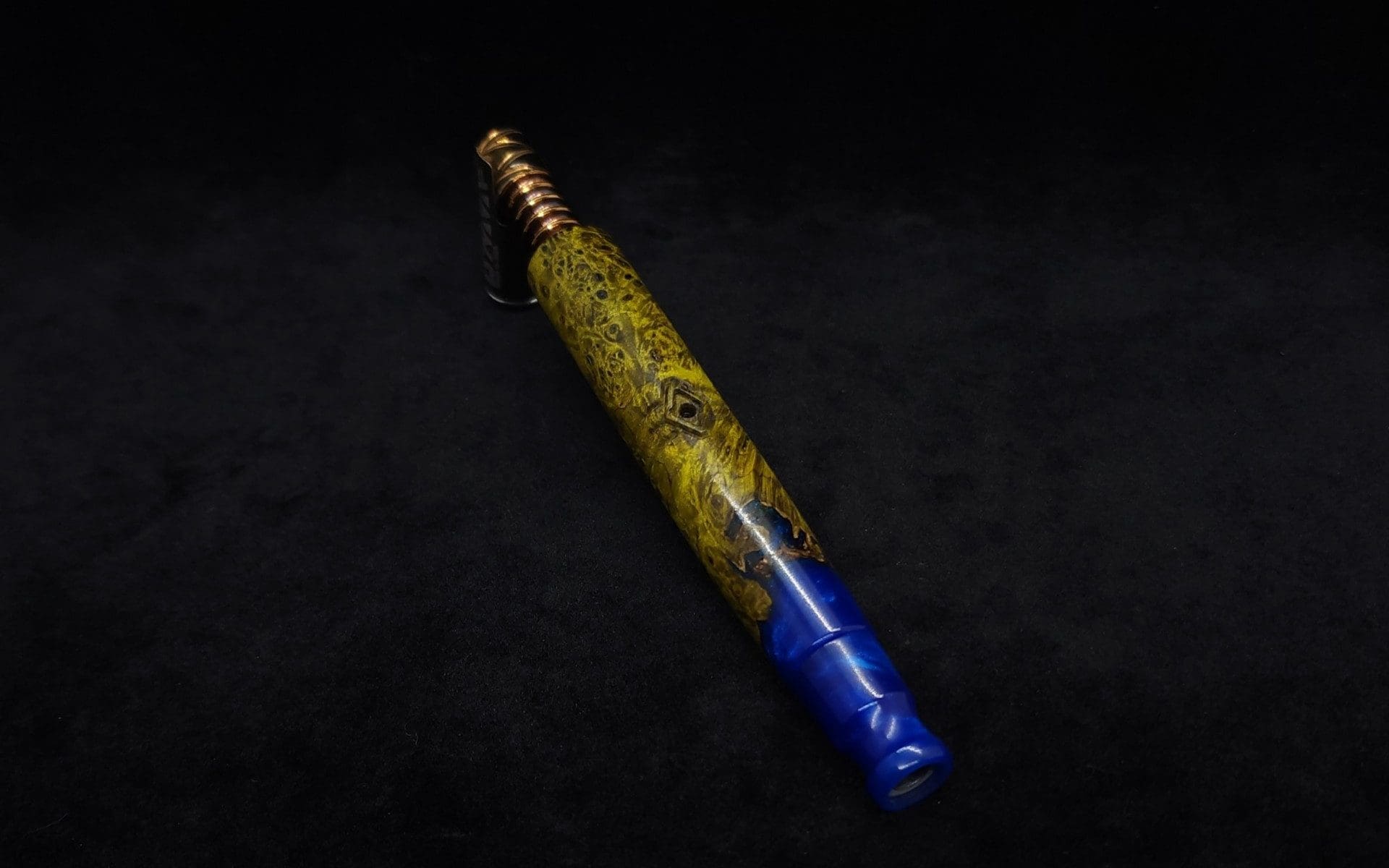 This image portrays Diamond S.T. Dynavap XL Burl Hybrid Stem + Book-Matched M.P.-NEW! by Dovetail Woodwork.