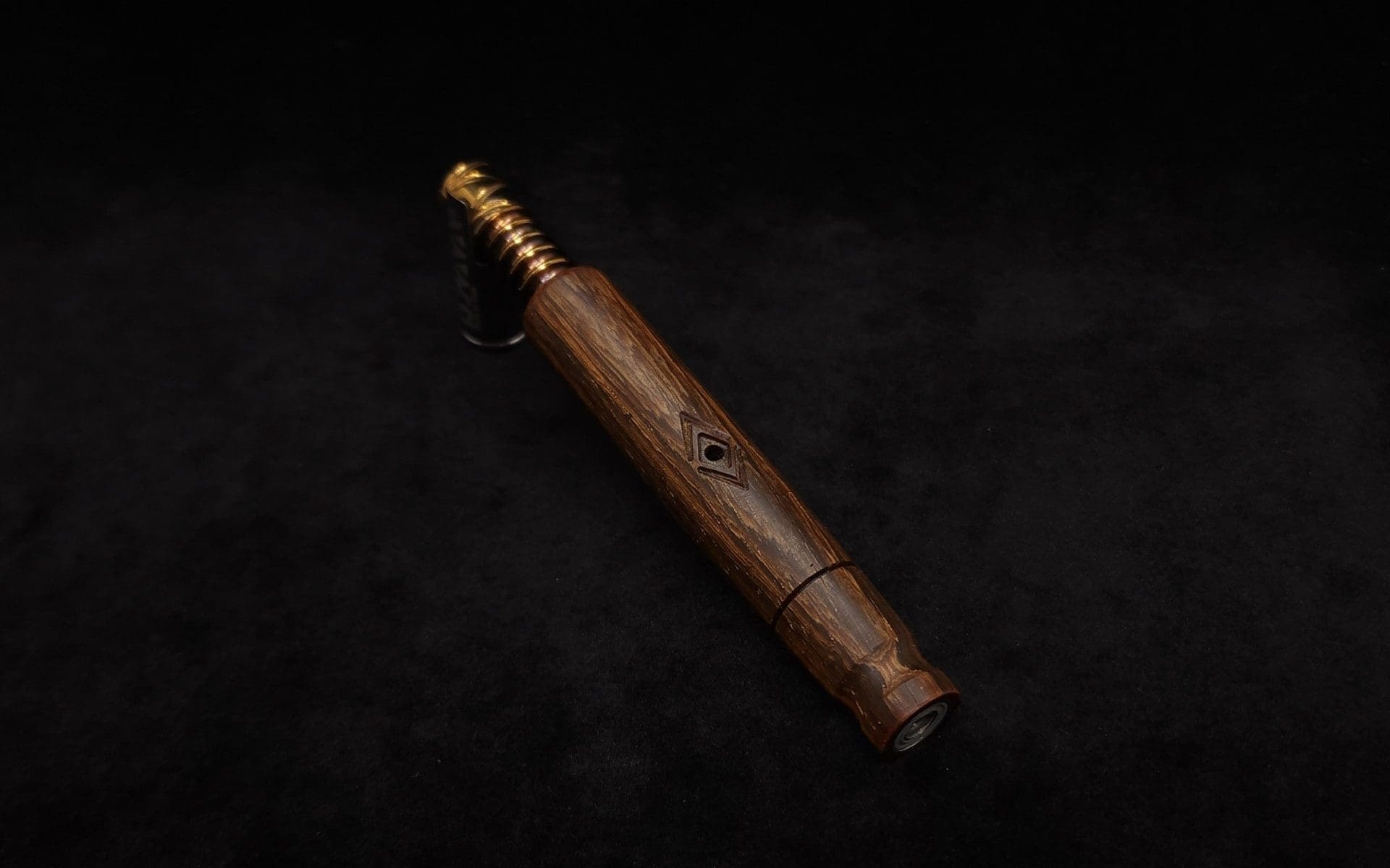 This image portrays High Class XL Dynavap Stem-Integrated Mouthpiece-Blackwood-NEW! by Dovetail Woodwork.