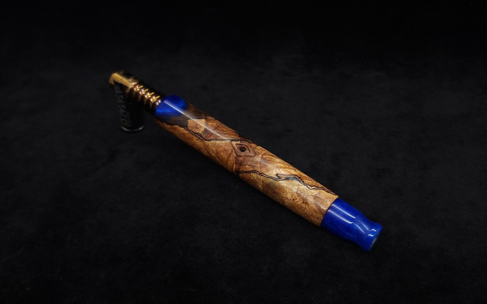 This image portrays Diamond S.T. Dynavap XL Burl Hybrid Stem + Matching M.P.-NEW! by Dovetail Woodwork.