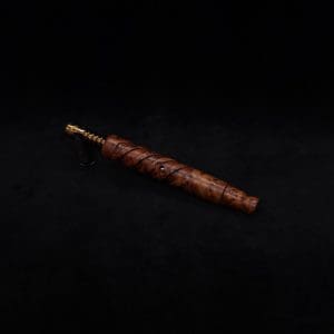 This image portrays Helical Dynavap XL Exhibition Grade Thuya Burl Stem + Matching Mouthpiece-NEW! by Dovetail Woodwork.