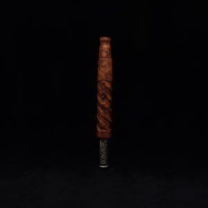 This image portrays Helical Dynavap XL Exhibition Grade Thuya Burl Stem + Matching Mouthpiece-NEW! by Dovetail Woodwork.