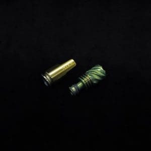 This image portrays HyperDyn Tip & Cap Kit-Anodized Emerald Green/Gold) NEW! by Dovetail Woodwork.