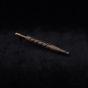 This image portrays Helical Dynavap XL Stem Malaysian Blackwood + Matching Mouthpiece-NEW! by Dovetail Woodwork.