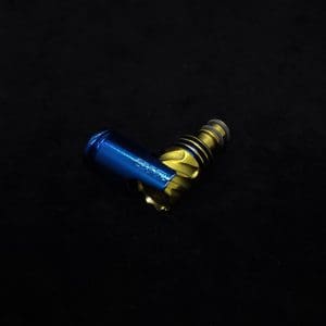 This image portrays HyperDyn Tip & Cap Kit-Anodized (Royal Blue/Gold) NEW! by Dovetail Woodwork.