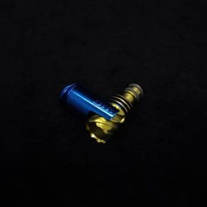 This image portrays HyperDyn Tip & Cap Kit-Anodized (Royal Blue/Gold) NEW! by Dovetail Woodwork.