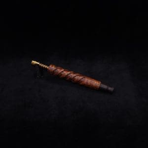 This image portrays Helical Dynavap XL Exhibition Grade Thuya Burl Stem + Matching Mouthpiece-NEW! by Dovetail Woodwork.