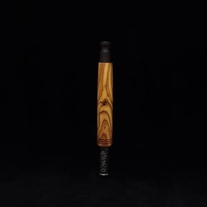 This image portrays Straight Taper XL-Dynavap Stem + Striped Ebony M.P. - NEW! by Dovetail Woodwork.