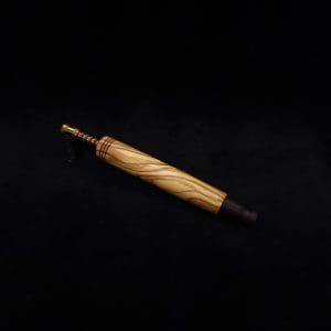 This image portrays Straight Taper XL-Dynavap Stem + Striped Ebony M.P. - NEW! by Dovetail Woodwork.