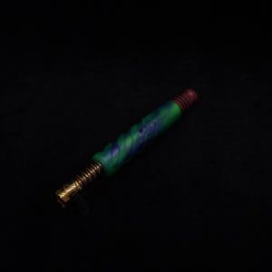 This image portrays Helical Dynavap (Standard) Luminescent Stem + Purpleheart M.P.-NEW by Dovetail Woodwork.