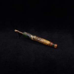 This image portrays Straight Taper XL-Dynavap Burl Hybrid Stem + Cocobolo Hybrid M.P. - NEW! by Dovetail Woodwork.