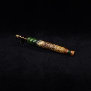 This image portrays Straight Taper XL-Dynavap Burl Hybrid Stem + Cocobolo Hybrid M.P. - NEW! by Dovetail Woodwork.