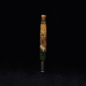 This image portrays Straight Taper XL-Dynavap Burl Hybrid Stem + Cocobolo Hybrid M.P. - NEW! by Dovetail Woodwork.