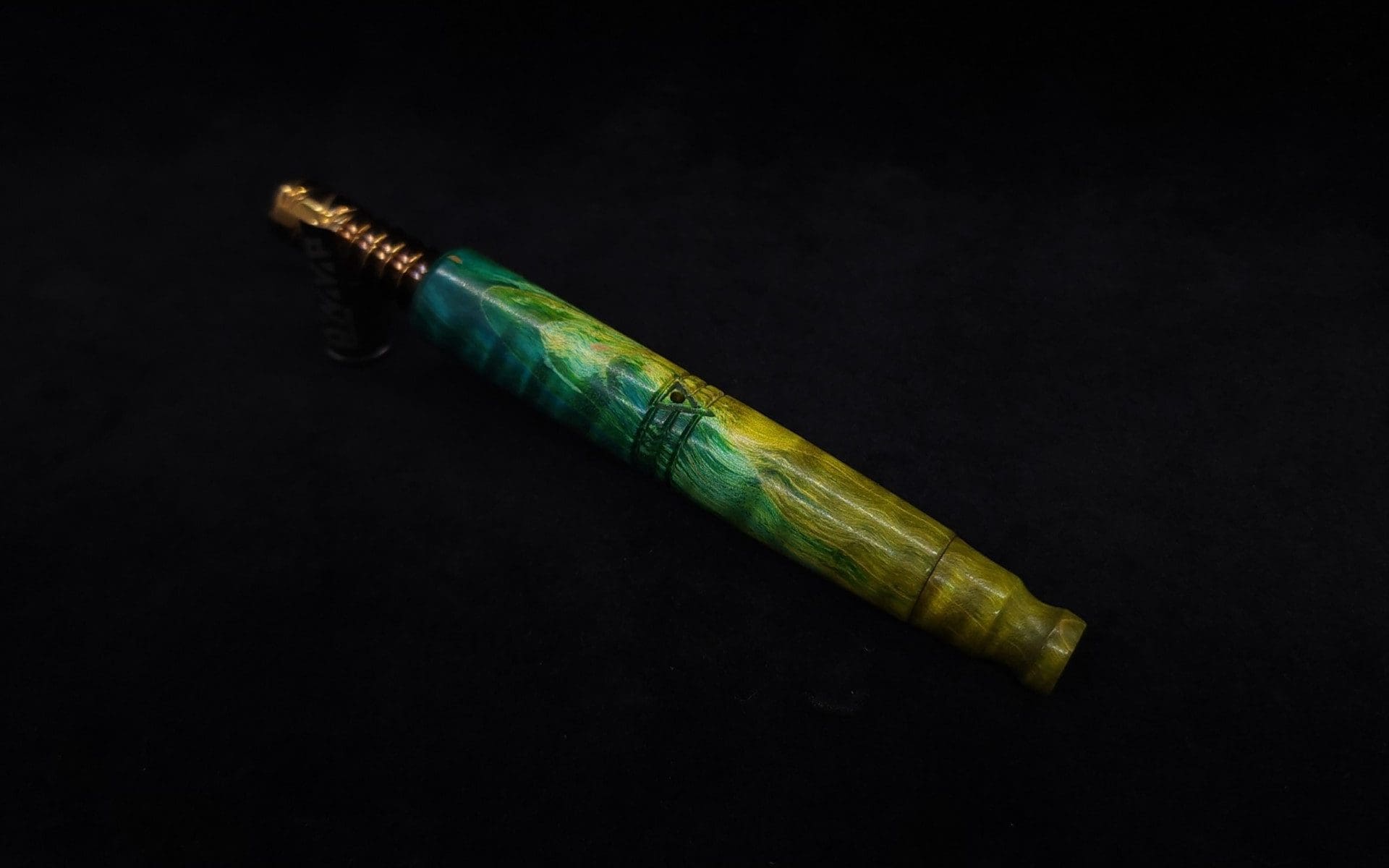 This image portrays Straight Taper XL-Dynavap Burl Stem + Book-Matched M.P. - NEW! by Dovetail Woodwork.