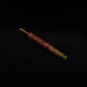 This image portrays Helical Dynavap XL Exhibition Grade Thuya Burl Stem + (2) Mouthpieces-NEW! by Dovetail Woodwork.